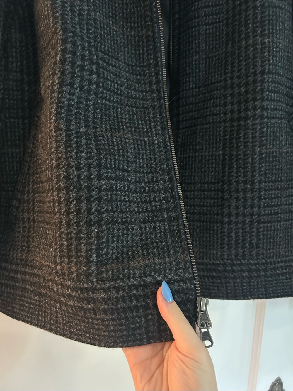 J. Crew Charcoal Plaid Zip-Front Wool Jacket (NWT) - Picture 3 of 5